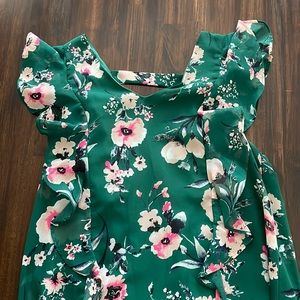 Green Floral Top